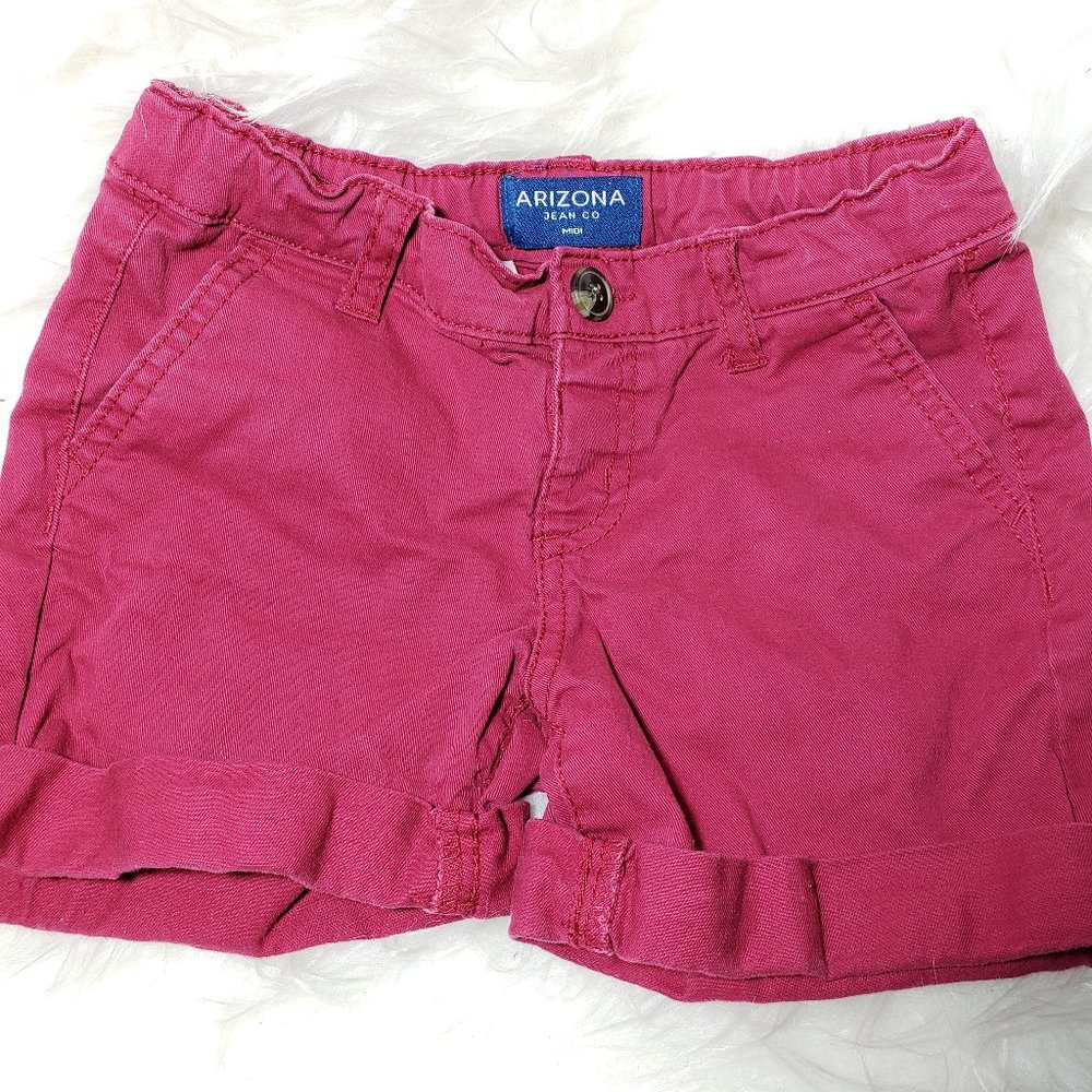 Girl Maroon Cotton Chino Shorts